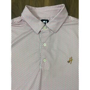 Men FootJoy FJ H Golf logo geometric graphic performance polo shirt, L